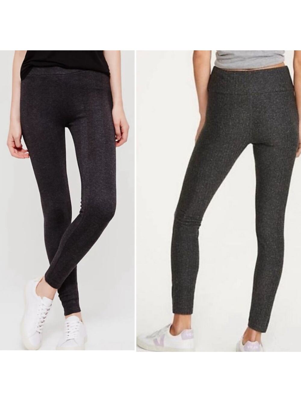 Lou & Grey herringbone print legging pants gray